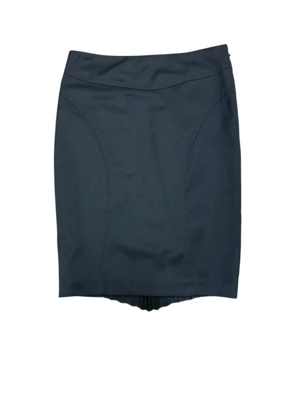 Ted Baker London Pencil Skirt Size 2 Black Pleated Back Wool Blend Career